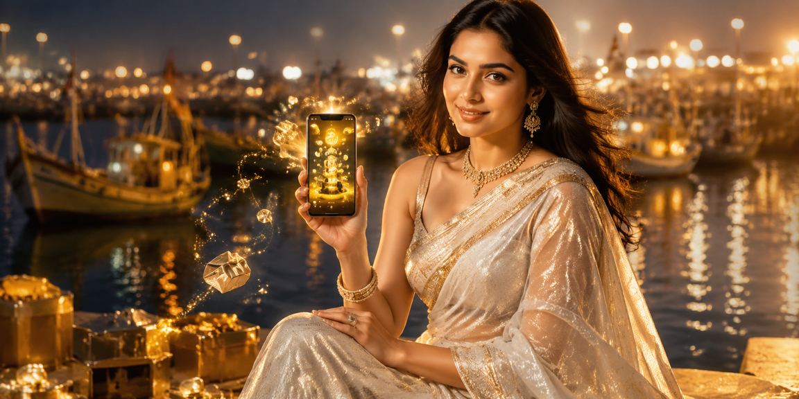 কক্সবাজারে শাড়ি পরা বাংলাদেশি নারী মোবাইলে জমা ও গেম উপভোগ করছেন