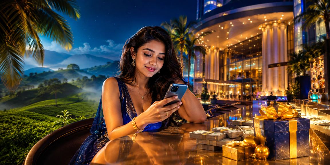 চা বাগানে বসে মোবাইলে উইথড্র করছেন একজন ব্যবহারকারী