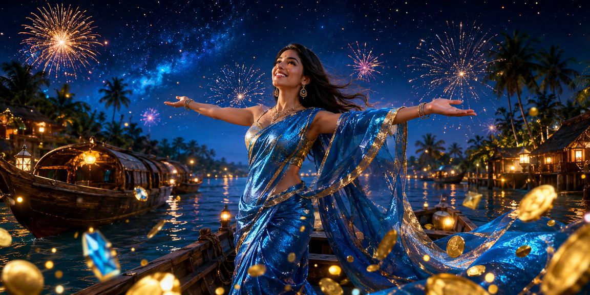 সুন্দরবন থিমে বিনোদনমূলক ক্যাসিনো অভিজ্ঞতা শাড়ি পরা মডেল
